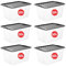 RelianceUK 50L Clear Plastic Storage Boxes with Lids(Black Lid, Pack of 6) 50 Litres Large Storage boxes with Lids Stackable Containers for Clothes Shoes Crafts - Ideal for Home Office Kitchen Garage
