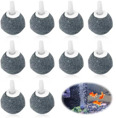 10 Pcs Air Stone, 2.5 cm Aquarium Air Stones for Fish Tanks Pond Airstones Aquarium Ball Bubble Diffuser Release Tool for Air Pumps Small Buckets Koi Ponds Outdoor Garden Reservoirs Oxygen Supply