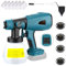 HUIOP Pulverizador de Pintura inalámbrico,Pulverizador de Pintura inalámbrico de Repuesto para batería Makita de 20 V máx., pulverizador de Pintura eléctrico de Mano con contenedor de 1000 ml para