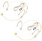 2 Pack Headset Microphone for Singing Double Over Ear Earset 4 Pin Mini XLR Ta4f Plug Mic 1.5m Cable and Windscreen Head Hanging Condenser Omnidirectional Mic Compatible with Shure,Beige