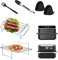 Moule Air Fryer - 6 Pièces Grilles Air Fryer Réutilisables en Acier Inox 304 - Compatible Ninja AF300EU/400EU/500EU & Cosori 10L Twinfry, Accessoires Cuisson Antiadhésifs