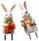 Piceioep Oster-Gartenstecker, bunte Kaninchen, Skulptur, Hofdekoration, für Frühlingsfeiern, wetterfest, Ornament, 2 Stück