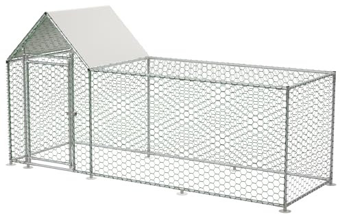 Jaxilyn Metall-Hühnerstallabdeckung für den Außenbereich 3x1x1.5m mit Kugel-Bungees-Schnüren, für große begehbare Hühnerstall, (nur Abdeckung, Rahmen Nicht im Lieferumfang)