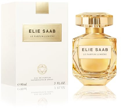 Elie Saab Le Parfum Lumière 90 ml – Eau de Parfum für Frauen – Blumiger Holziger Duft – Umwerfende Noten von Ylang Ylang, Jasmin und Amberholz – Transparentes Glasflakon