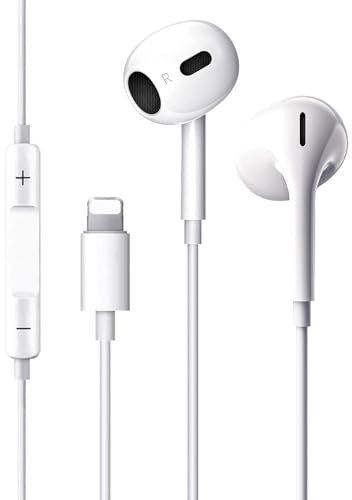 In-Ear Kopfhörer [MFi-Zertifiziert] Stereo Sound Kopfhörer für iPhone HiFi Stereo Ohrhörer Kompatibel mit iPhone 14/13/12/11/X/XS/XR/8/7 Unterstützt alle iOS