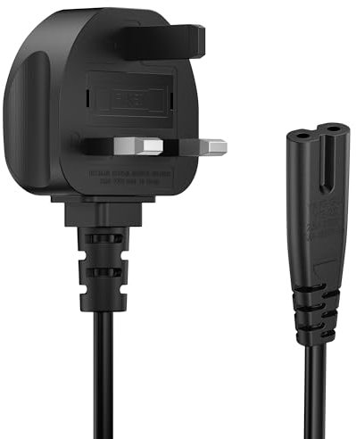 1.8 meter UK Power Cable (IEC320C13 to BS 1363) Kettle Lead/Power Cord Compatible with PS5/PS4/PS3 (Black)