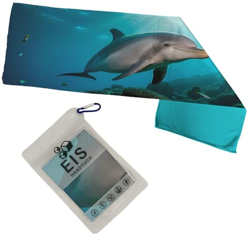 Delfin im Meer Eishandtuch für Meeresliebhaber in verschiedenen Größen