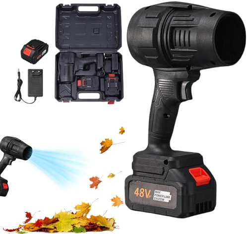 Soffiatore per foglie senza fili, potente turbo spolverino con batteria e caricabatterie, strumento portatile a velocità variabile per prato, patio, giardino, neve, campeggio, computer