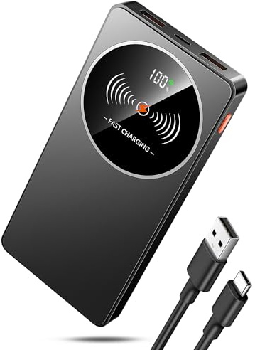 Power Bank Fast Charging 10000mAh, PD3.0 QC4.0 22.5W Portable Charger USB C Input & Output, Powerbank with LED Display, Battery Pack Compatible with iPhone16/15/14/13/12, Samsung, Android More, Black