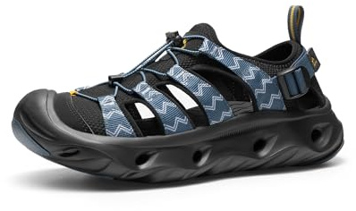 NORTIV 8 Sandalias Deportivas Verano Hombre para Senderismo Antideslizante con Punta Ancha Protector Zapatos Trekking para Playa Piscina Seco Rápido