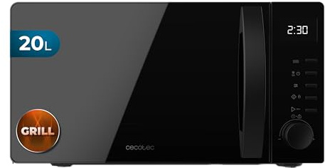 Cecotec Microonde con Grill Proclean 5105 Black. 700W, 20L, Tecnologia 3DWave, Grill, 5 Livelli di Potenza, Timer 30 Min, Scongelamento, Schermo con Orologio, Gratinature Sempre Assolutamente Perfette
