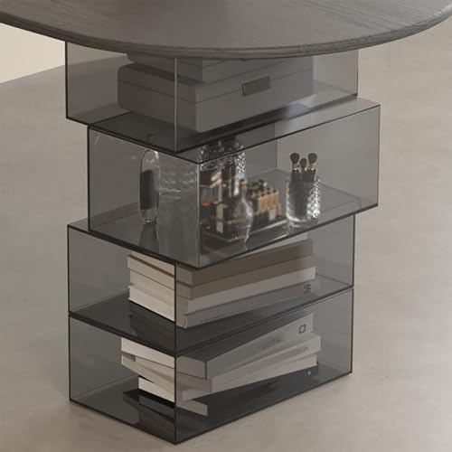 Pieds Table Acrylique Transparent, Pied Table Verre avec Espace de Rangement, Pieds Meuble Modernes pour Bars, Bibliothèque ou Plan de Travail, Capacité de Charge 150 Kg(Black,30x40cm/12x16in)