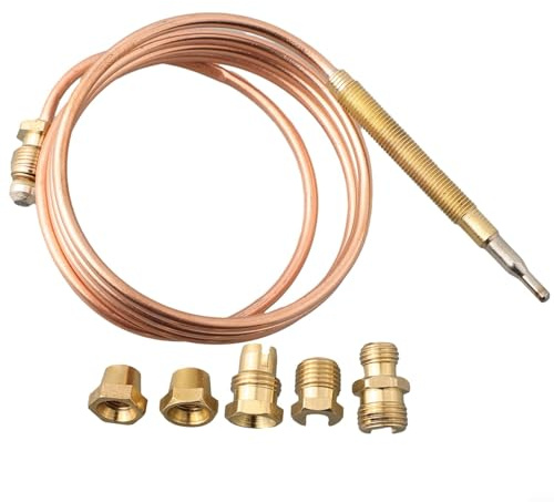 DAZZLEEX 900mm Thermocouple Replacement for Gas Furnaces Boilers Water Heaters and Fireplaces with M9 Thread 30mOhm Internal Resistance 650C Heat Sensor Probe