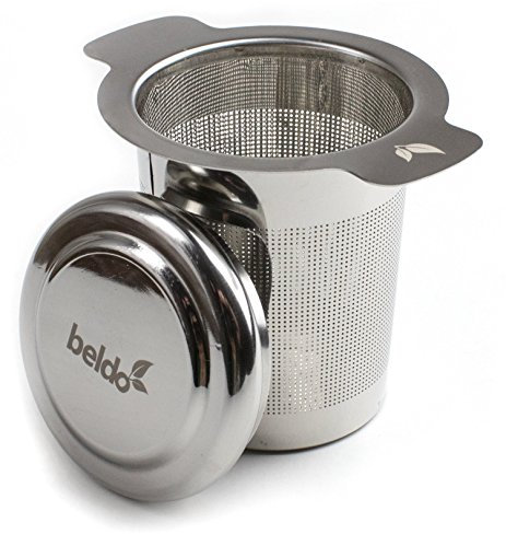 Beldo Teesieb mit feiner Perforation aus Edelstahl - Teefilter ideal für losen Tee und Gewürze - geeignet für diverse Tassen, Teekannen und Gläser