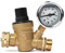 U.S. Solid Wasserregelventil, 1,9 cm NH-Gewinde, kein Blei, Messing, verstellbarer RV-Druckregler mit Manometer und Wasserfilternetz