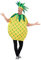 Smiffys Ananas-Wappenrock Kostüm, Gelb, mit Blätterkrone-Stirnband