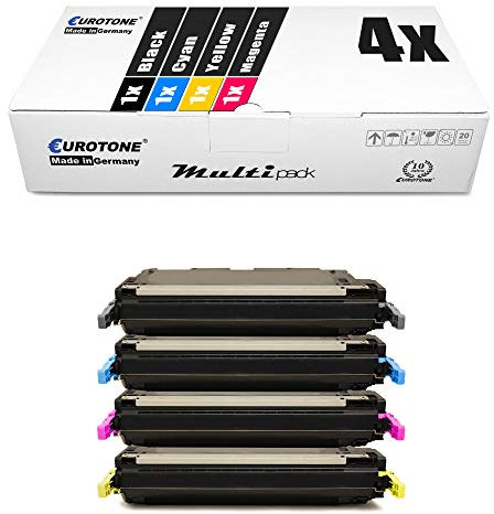 4X Müller Printware kompatibler Toner für HP Color Laserjet 3600 DN N ersetzt Q6470A-73A 502A 501A