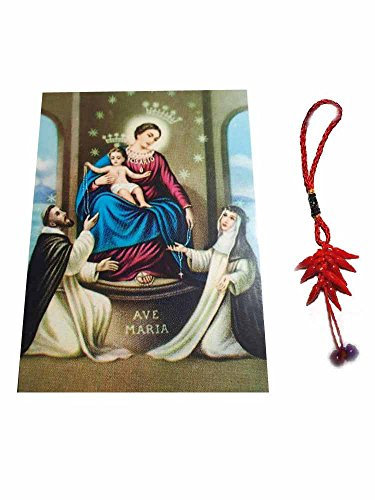 artigianale Erhalten Abbildung 1 Magnet religiöse Santini 5 x 7 cm Magnet: Madonna von Pompeji und ein Schlüsselanhänger Gratis Amulett Corni