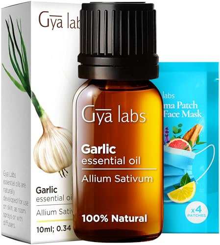 Gya Labs Garlic Essential Oil for Diffuser - 100% Pure Natural Garlic Oil for Skin, Hair, Candle Making, Purifying Spaces - Potent & Garlicky Scent