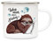 ilka parey wandtattoo-welt Emaillebecher Becher Tasse Camping mit schlafendes Faultier & Spruch Weck mich Freitag Kaffeetasse Geschenk Spruchbecher eb315