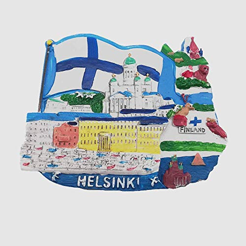 3D Helsinki capital of Finland Souvenir fridge magnet,Home & kitchen decoration magnetic sticker Helsinki Finland refrigerator magnet travel souvenir gift