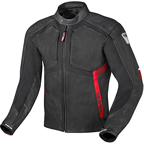 Berik Flexius Motorrad Lederjacke, schwarz/rot, 54