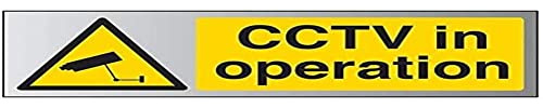 V Safety Warning General-CCTV In Operation Sign - 300mm x 100mm - 1.6mm Alu Rigid Plastic