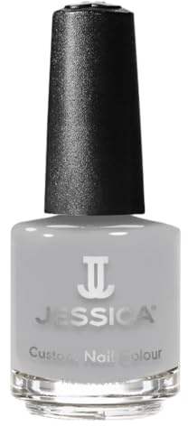 JESSICA Custom Colour Long Lasting Nail Polish, Light Grey, Falcon, 14.8ml | Light grey crème shade, Chip resistant nail polish, Rich colour with high-gloss finish, Professional nail paint