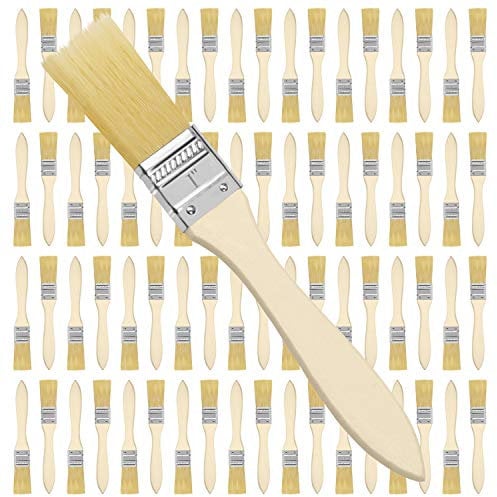 Kurtzy Pinselset (72 STK) - 2,54 cm Profi Malerpinsel mit Holzgriff, Pinsel Set für Farben, Lack, Beizen, Klebstoffe - Flachpinsel, Lasurpinsel, Lackpinsel für Malerbedarf, Streichen, DIY