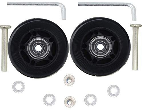 Kofferrollen Ersatzrollen ORO Gummi Rollen Räder 1Paar Mute Gepäck Koffer Ersatz Wheels (60 * 18 Achsenlänge 36mm)