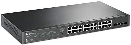TP-Link TL-SG2428P JetStream Smart Switch Gigabit a 28 porte con PoE a 24 porte, 4 slot SFP (budget da 250 Watt, gestione centralizzata del cloud Omada SDN e monitoraggio intelligente)