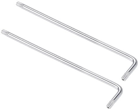 sourcing map T20 Anti Tamper Proof Torx Star Key Bit Wrench, L-Shape 4.5-inch Long Arm, CR-V Steel 2 Pcs