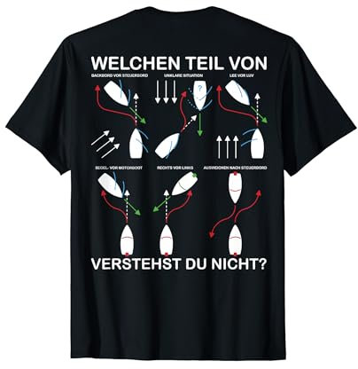 Ausweichregeln KVR Lustiges Boot, Schiff & Yacht Rückenprint T-Shirt
