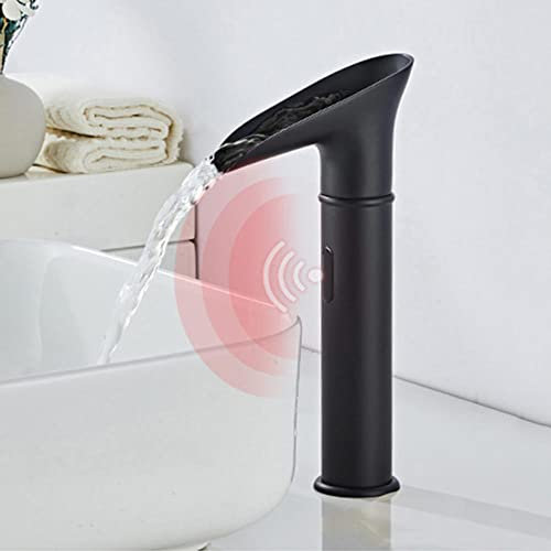 Automatischer Sensor Wasserhahn Infrarot sensor wasserhahn kaltwasser Retro Wasserfall Wasserhahn Bad-Schwarz Ancient_hoch