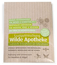 Biobalu Wilde Apotheke 3g - 50 traditionelle Heilkräuter Samen - Bienenfreundliche Wildblumenwiese, Wildkräuter Samen mehrjährig & regional, Arzneipflanzen Saatgutmischung (1)