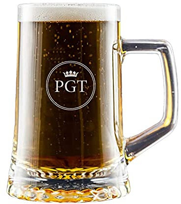 CALLE DEL REGALO Jarra de Cerveza grabada con Sus Iniciales en estuche de cartón
