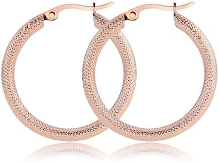 Musihy Stahl Creolen Creolen Für Damen Frauen Geschenk Polierter Kreis 3 mm Breite Schwarz 20mm