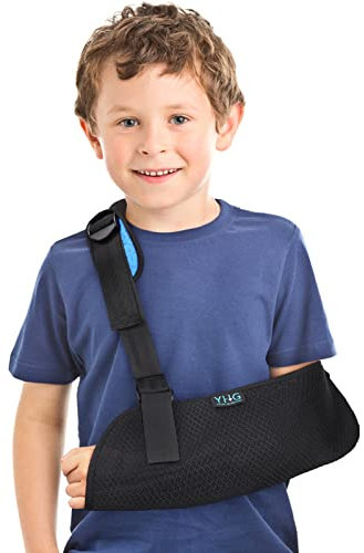 Armschlinge Kinder Links Recht, Verstellbare Schulter Stützschlinge für Rechten, Atmungsaktive Kinderschlinge für Gebrochenen Arm, Schlüsselbein, Ellbogen Schulter Handgelenksverletzung