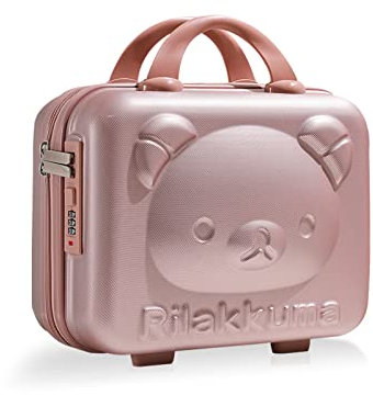 Balakaka Vanity Rigide Femme Vanity Fille 10L, Vanity Case Rigide avec Code Mini Valise Rangement avec Poignée, Portable Vanity Voyage Valise de Toilette Imperméable et Résistant à l'usure Or Rose