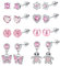 YADOCA 8 Pairs Hypoallergenic Stud Earrings for Women Girls Kids Surgical Steel Cubic Zirconia Screw Back Earring Heart Pearl Rainbow Flower Butterfly Dangle Earrings Set, Pink