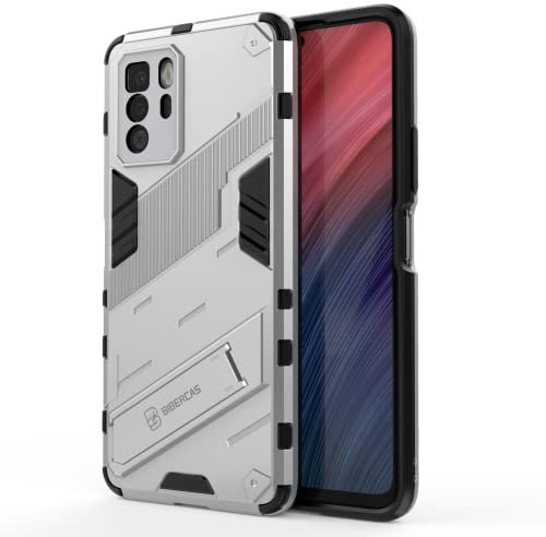 EASSGU Funda para Redmi Note 10 Pro (6.67 Inches), con Carcasa Protectora de Armor a Prueba de Golpes de Silicona para PC con Función Atril - Plata