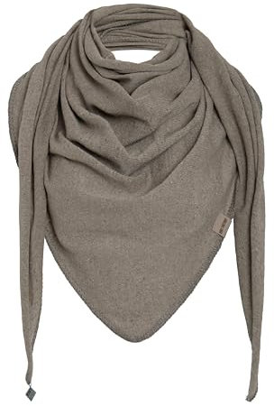 KNIT FACTORY - Iris Dreieckstuch - Tuch Schal für Damen - Umschlagtuch - Für Frühling und Sommer - 92% Recycelte Baumwolle - Taupe