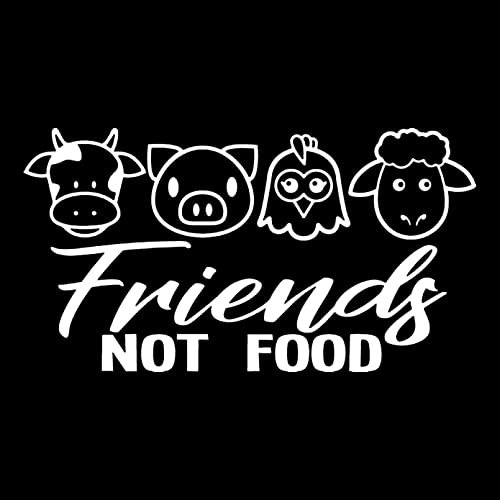 MACMRD Auto Aufkleber 15 cm * 8 cm Kreativität Aufkleber Vegan Friends Not Food Kuh Huhn Schweinefleisch Autoaufkleber Laptop Autozubehör Dekoration PVC