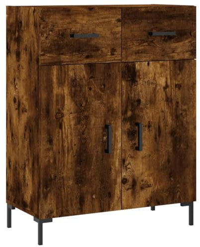 vidaXL Sideboard, Kommode mit viel Stauraum, Highboard Wohnzimmerschrank mit Türen Metallbeinen, Schrank Anrichte Beistellschrank, Räuchereiche Holzwerkstoff
