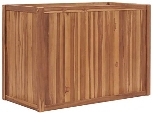 Hochbeet Balkon Pflanzkasten Hochbeet 100x50x70 cm Massivholz Teak Ideale Lösung für platzsparendes Gärtnern und gesunde Pflanzen