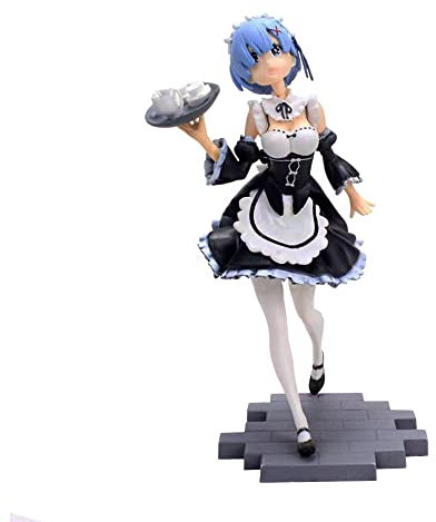 Jilijia Re:0 Rem and Ram PVC Action Figure - Anime Girl Figurine Model Statue with Maid Costume - Decorative Ornament