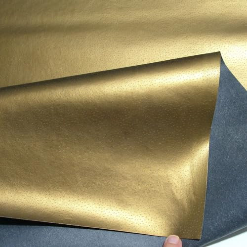 TOLKO 1m Lederimitat leichtes Glattleder | weiche Premium Meterware | Stuhl Bank Sessel Sofa Sitzbezug 80cm breit | Kunstleder Bezugstoff Polsterstoff Polsterbezug Möbelstoff (Gold)