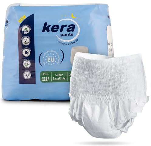 KERA® saugstarke Inkontinenz Pants für Frauen und Männer mit “Cotton-Feel” Komfort - diskrete Windeln für Erwachsene - atmungsaktive Windelhosen - 112 Stück Medium