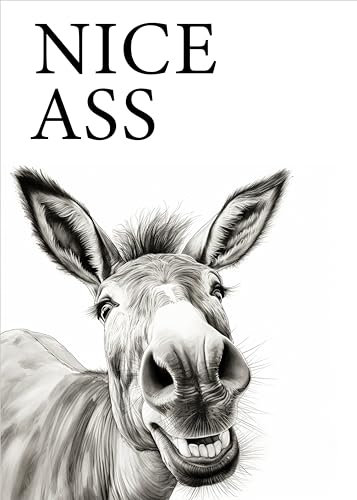 Esel Nice A**, Poster 50cm x 70cm ohne Rahmen, Toilette Badezimmer Deko, Wand-Deko Bilder Lustiges Geschenk