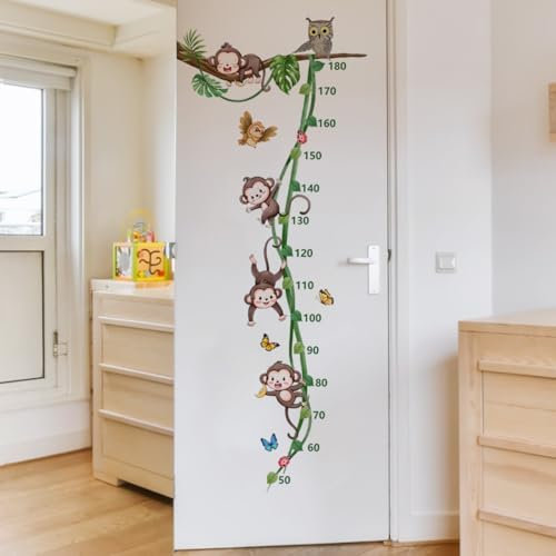 Winhappyhome Cartoon Baum Rebe Affe Kinder Höhenmessung Aufkleber Wandaufkleber Kinder Kinderzimmer Hintergrund Dekoration Höhe Decals